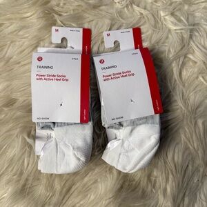 lululemon athletica White Power Stride Socks 3 Pack 2 packs